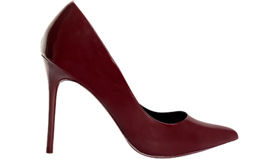 Bordeauxroter Lederpumps mit Stiletto-Absatz